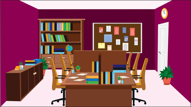 Staff Room Teachers Room School Interior Staff Lounge University 3 Wall Vector