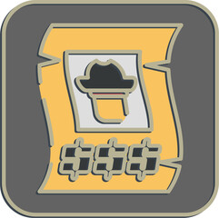 Icon wanted. Pirates theme elements. Icon in embossed style.