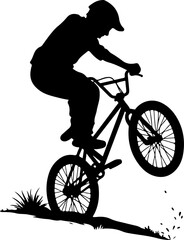 Fototapeta premium silhouette of a man Bmx Rider