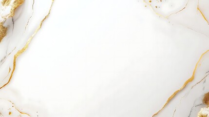 Elegant White Marble Background with Gold Foil Accents