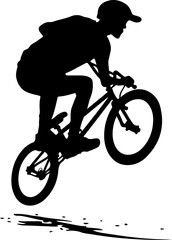 Fototapeta premium silhouette of a man Bmx Rider