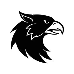 Stylized Black Griffin Head Emblem.
