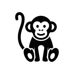 Stylized Monkey Illustration - Playful Primate Design for Creative Projects.