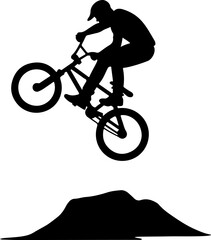 Fototapeta premium silhouette of a man Bmx Rider