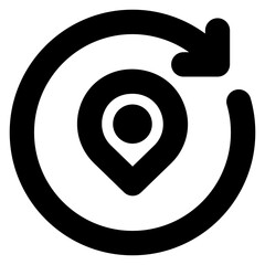 Simple black location icon on transparent background, perfect for maps, navigation, and geographic tools.