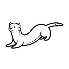 Stylized Line Drawing of a Ferret in Motion.