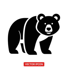 Black bear illustration with white details, perfect for various design projects.