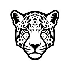 Intense gaze of a majestic cheetah face, a striking portrait.