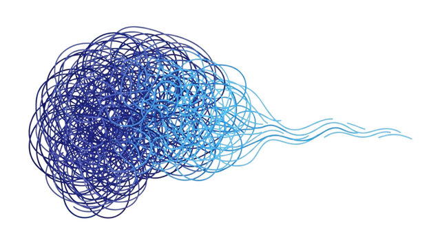 Conceptual illustration showing the journey from mental complexity and confusion to serene clarity and structured resolution