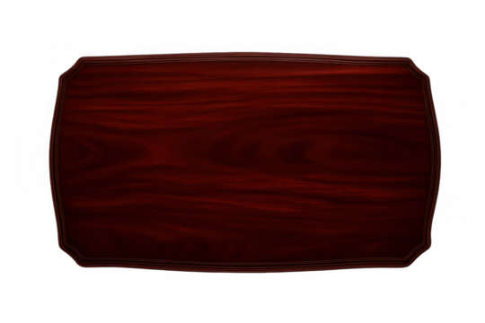 Dark red wood grain sign blank providing space for custom text, a textured wooden plank on transparent background