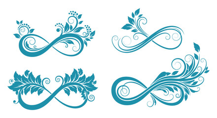 Floral infinity vector design elements for graphic design projects
