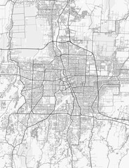 Fototapeta premium Medan City Map. Minimalist black and white line art poster for printing, wallpaper, wall art, and map resources for home and office decor