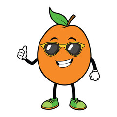 Fruit with sunglasses vector