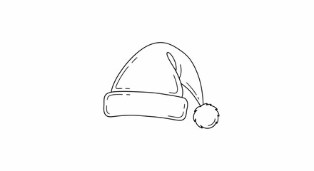 Linear Santa Hat Illustration For Christmas Holiday Season