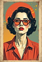 hand typography sparkle with vintage, proud, signs, geometric, woman, box, scheme