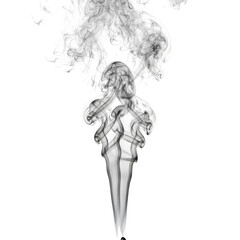 Fototapeta premium Ethereal Wisps Abstract Smoke Formation on Isolated Transparent Background for Design