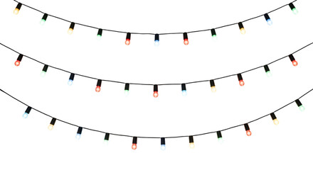 Light string isolated on transparent background