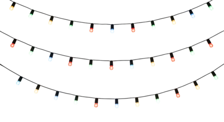 Light string isolated on transparent background