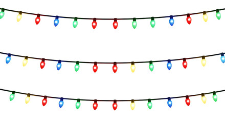 Christmas lights isolated on transparent background