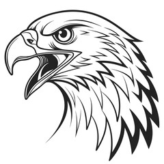 Line art of an eagle head isolated on