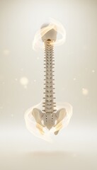 Wellness Posture Support: Healthy Spinal Column with Abstract Glowing Forms for Healing, Therapy, Good Posture, Bone Health, and Pain Relief.