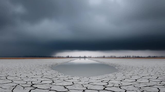 Drought in Tang Dynasty: Cracked Earth and a Glimmer of Water