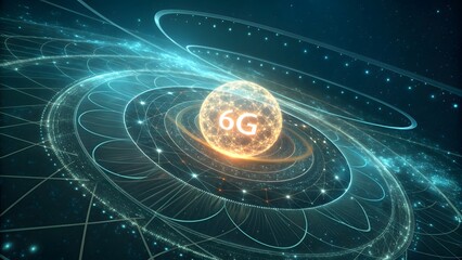 6g technology concept with a futuristic design, representing the next generation of wireless communication and highspeed internet connectivity for a digital world