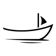 Simple minimalist boat logo silhouette vector design