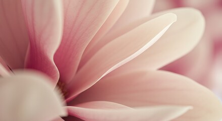 Close up of delicate pink flower petals in soft lighting