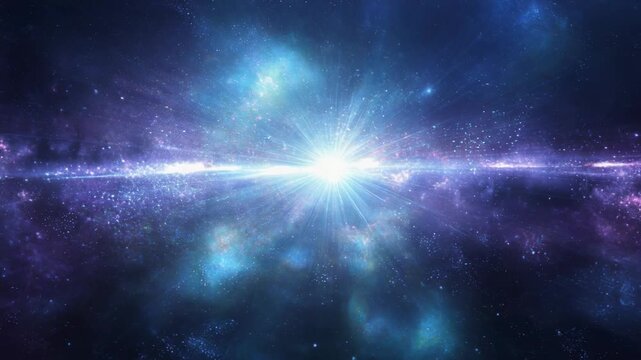 Stunning cosmic explosion, celestial light rays shining in the universe, vibrant starry background for space enthusiasts