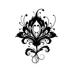 Elegant Floral Design with Swirls and Ornate Details