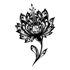 Intricate Floral Design Illustration with Delicate Petals