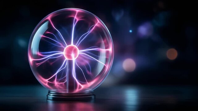 Stunning plasma globe showcasing electric energy in vibrant colors for creative projects