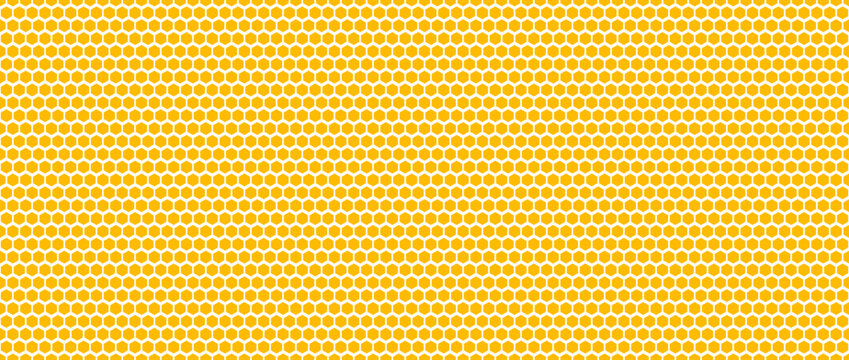 Seamless honeycomb pattern texture. Yellow repeated hexagon grid background. Golden honey beehive mosaic shape wallpaper. Orange repeating geometric hexagonal structure. Vector backdrop