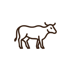 Stylized Bovine Outline Graphic Perfect for Agricultural Livestock and Milk Products