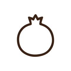 Clean Vector Outline of a Pomegranate Modern Minimalist Fruit Illustration