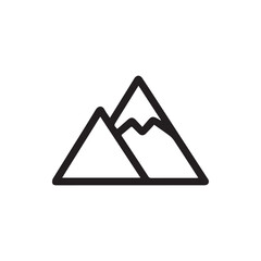 Abstract outline symbol of two majestic snow capped peaks nature adventure