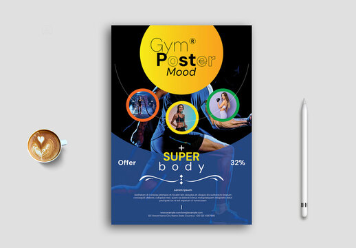 Gym Fitness Poster Design Template