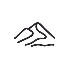 Minimalist Mountain Peaks Outline Icon Simple Design for Nature and Adventure Concepts