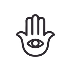 Fototapeta premium Mystical Hamsa Hand with Eye Symbolizing Divine Protection and Good Fortune