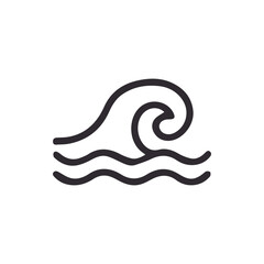 Stylized ocean waves moving in harmony a minimalist representation of water and sea