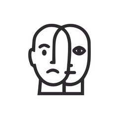 Symbolic Portrayal of Emotional Contrast and Hidden Feelings in a Minimalist Design