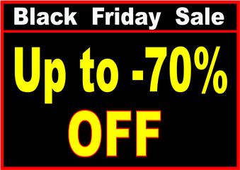 Black Friday Sale Up to 70% Off &ndash; Bold Yellow on Black Poster