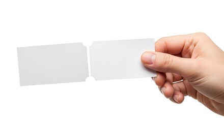 Fototapeta premium Hand Holding Blank Ticket or Coupon Perfect for Events, Promotions, and Special Offers