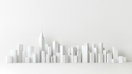 Abstract urban illustration showcasing a clean white paper layout.