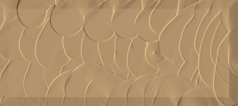 An abstract texture with an overlapping pattern of curved, leaf-like shapes in a uniform beige tone