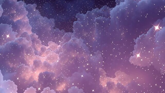 Aesthetic night sky clouds stars wallpaper background dreamy galaxy space purple pink beautiful art