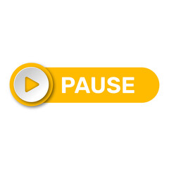 Yellow Pause Button Icon with Rounded Shape