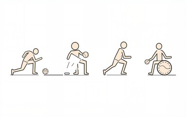Parasports doodles: icons highlighting inclusivity and adaptive sports. High quality