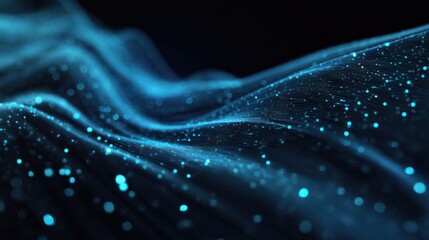 Abstract Wave of Data: A captivating visual exploration of digital innovation, with fluid lines, glowing particles, and a profound sense of technological advancement.